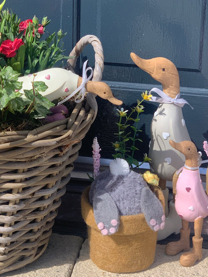 'Bunny Bums' In Flower Pot Easter Decoration