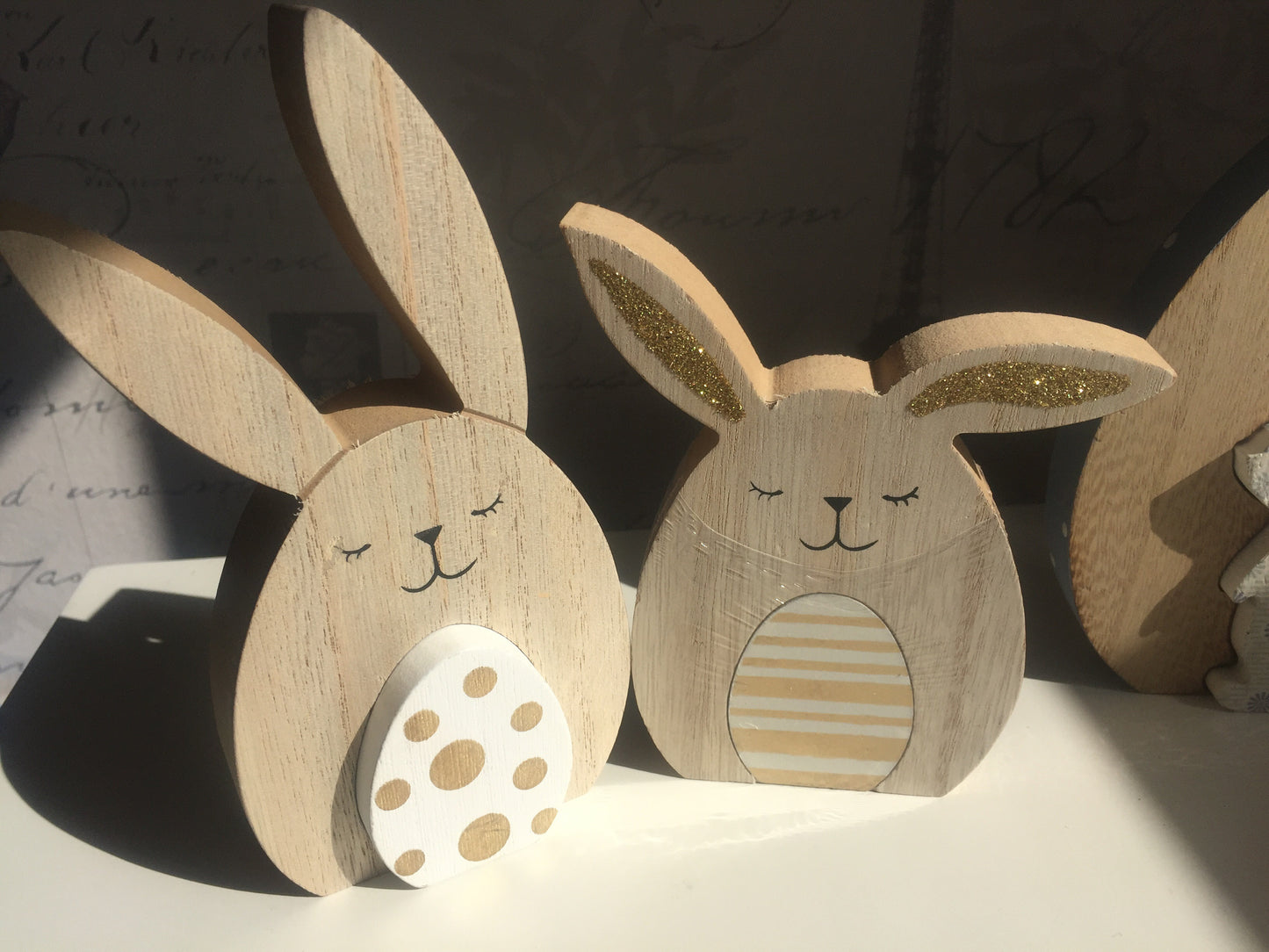Wooden Easter Bunny with Egg