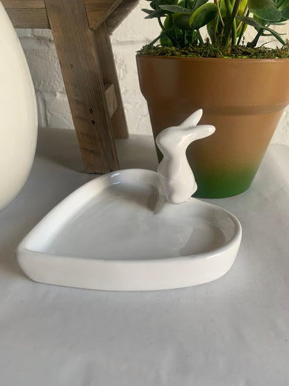 Ceramic Rabbit Heart Dish