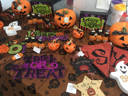 Happy Halloween Wooden Block Sign