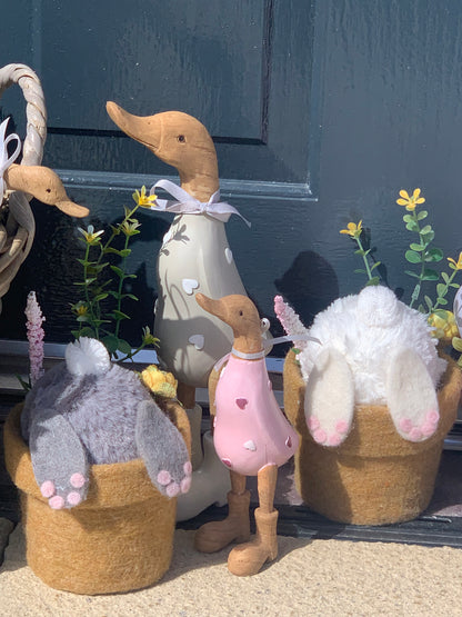 'Bunny Bums' In Flower Pot Easter Decoration