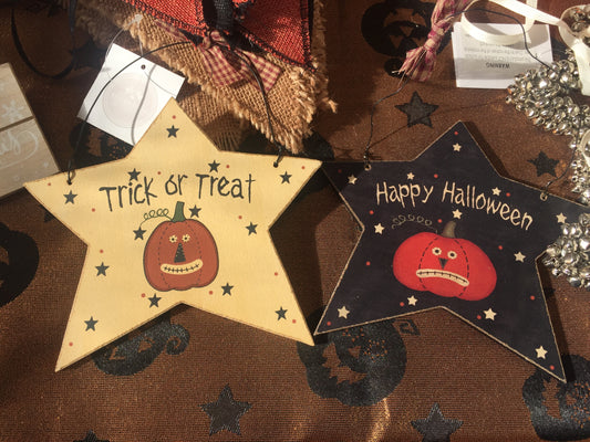 Hanging Trick or Treat Happy Halloween stars