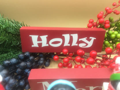 Mini Wooden Christmas Standing Sign Blocks