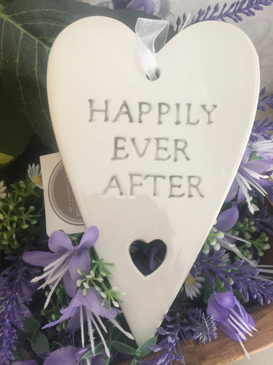 Ceramic Happily Ever After Heart
