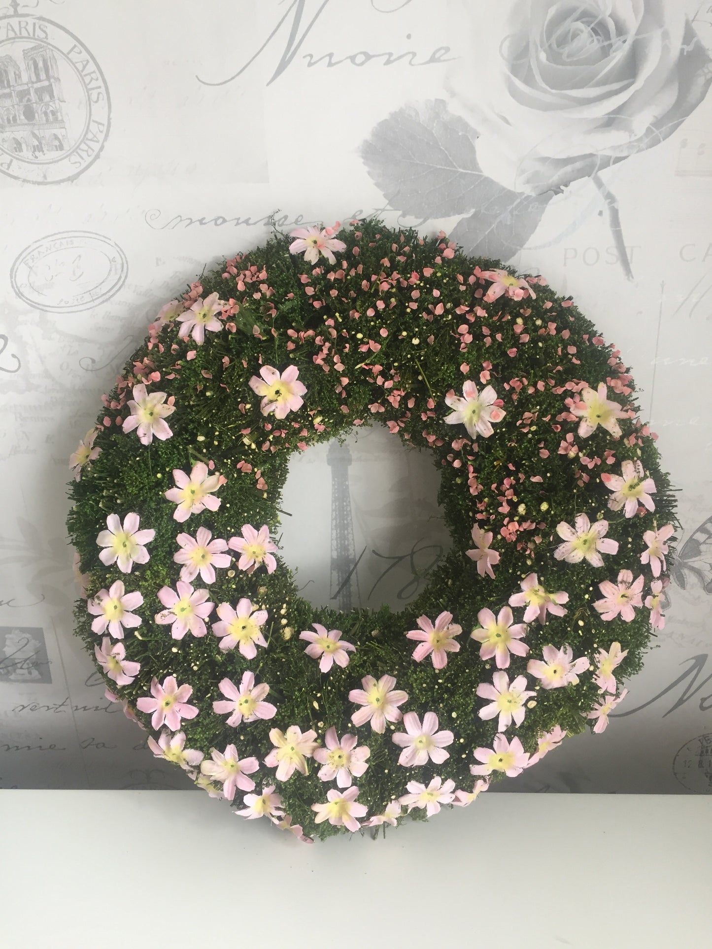 Easter Floral Mossy Wreath