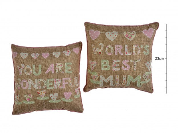 Worlds Best Mum / You Are Wonderful Cushion