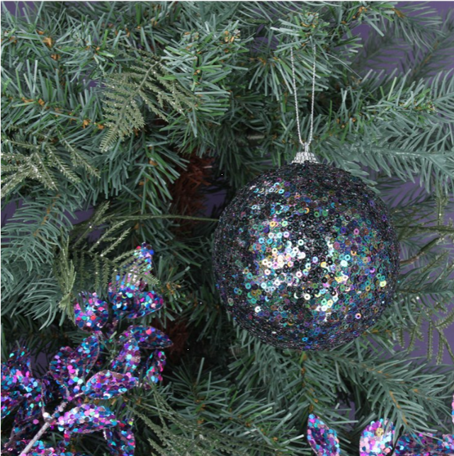 Peacock Sequin Christmas Bauble