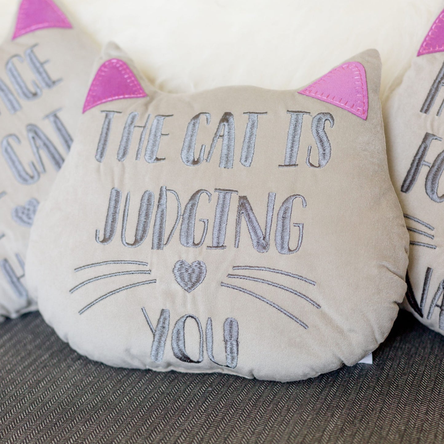 cat head cushion - 3 designs available the cat is judging you