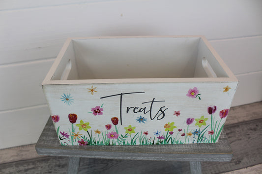 Spring Floral Wooden Crate