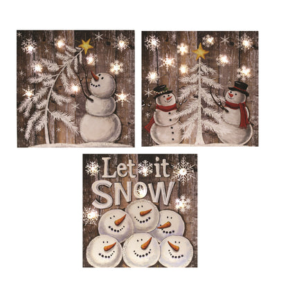 Christmas Plaque with LED - 3 designs available